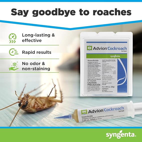 Advion Cockroach Gel Bait Insect Pest Control for Indoor & Outdoor Use